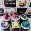 customized cupcakes social media theme