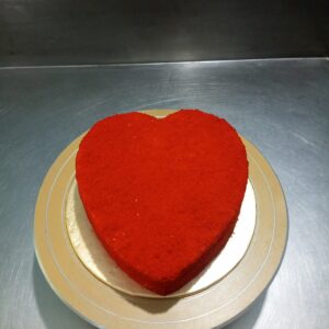 Red velvet heart shape cake - above picture
