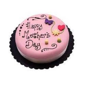 mothers day round top pink color customized cake